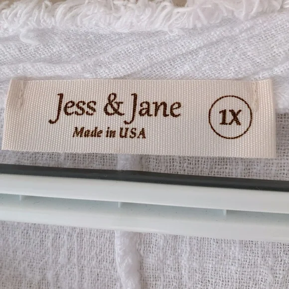 Jess & Jane 100% Cotton Gauze V-Neck Floral Print Cottagecore Tunic Size 1X - Picture 4 of 4